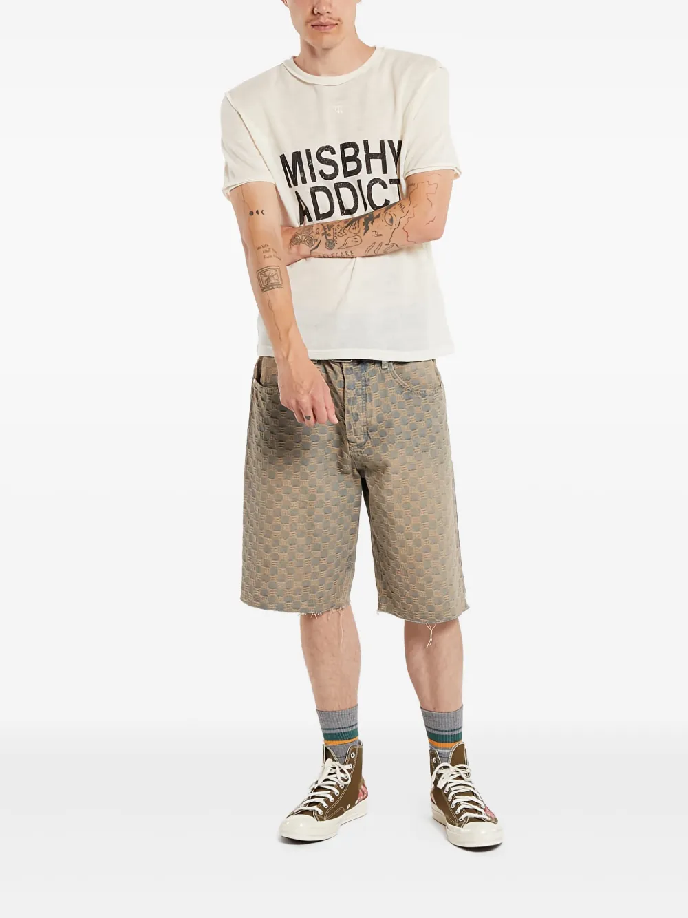 MISBHV T-shirt met logoprint Beige