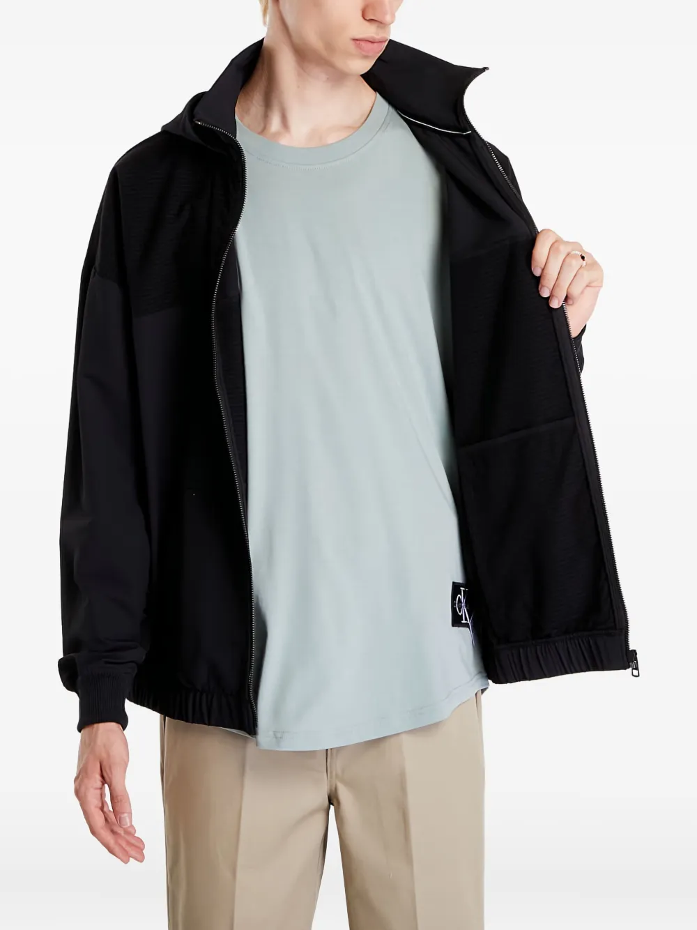 Calvin Klein Jeans Est.1978 Zip-up Hooded Jacket In Black