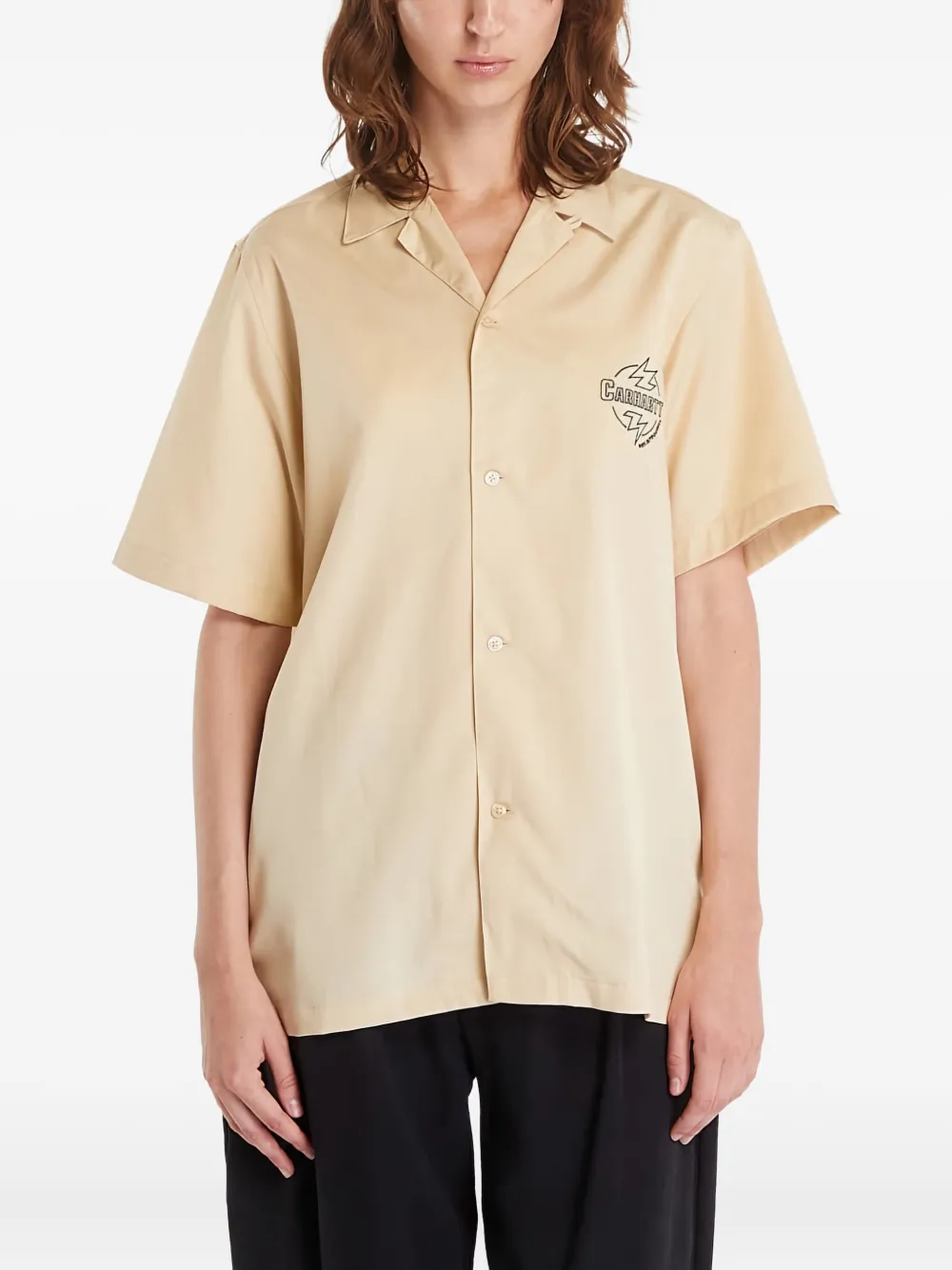Carhartt WIP Ablaze Detroit shirt met bliksemflits Beige