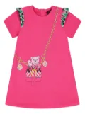 Aigner Kids teddy bear print short-sleeve dress - Pink