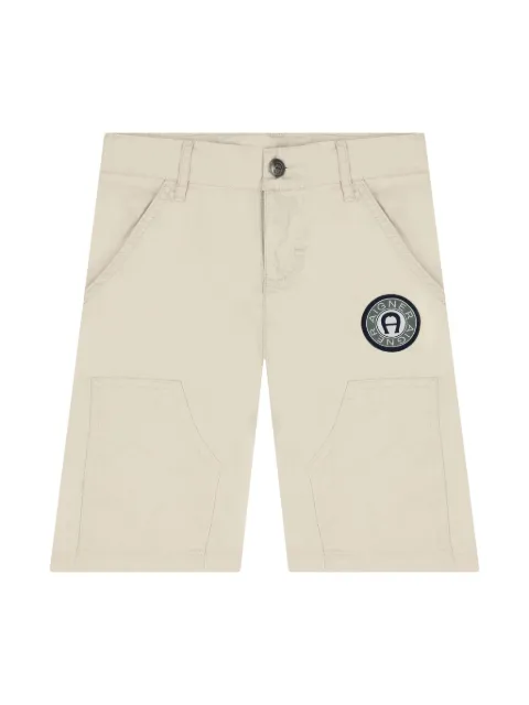 Aigner Kids logo-patch cotton shorts 