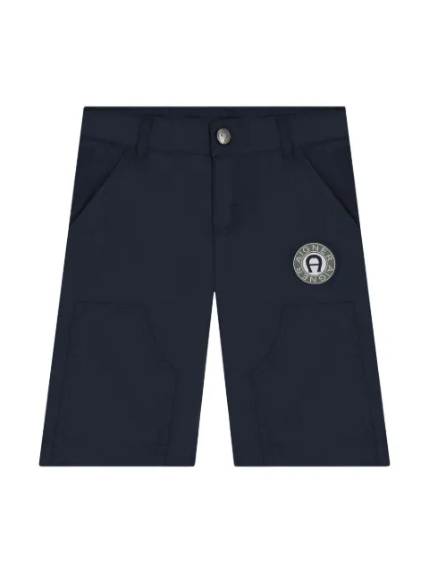 Aigner Kids logo-patch cotton shorts 