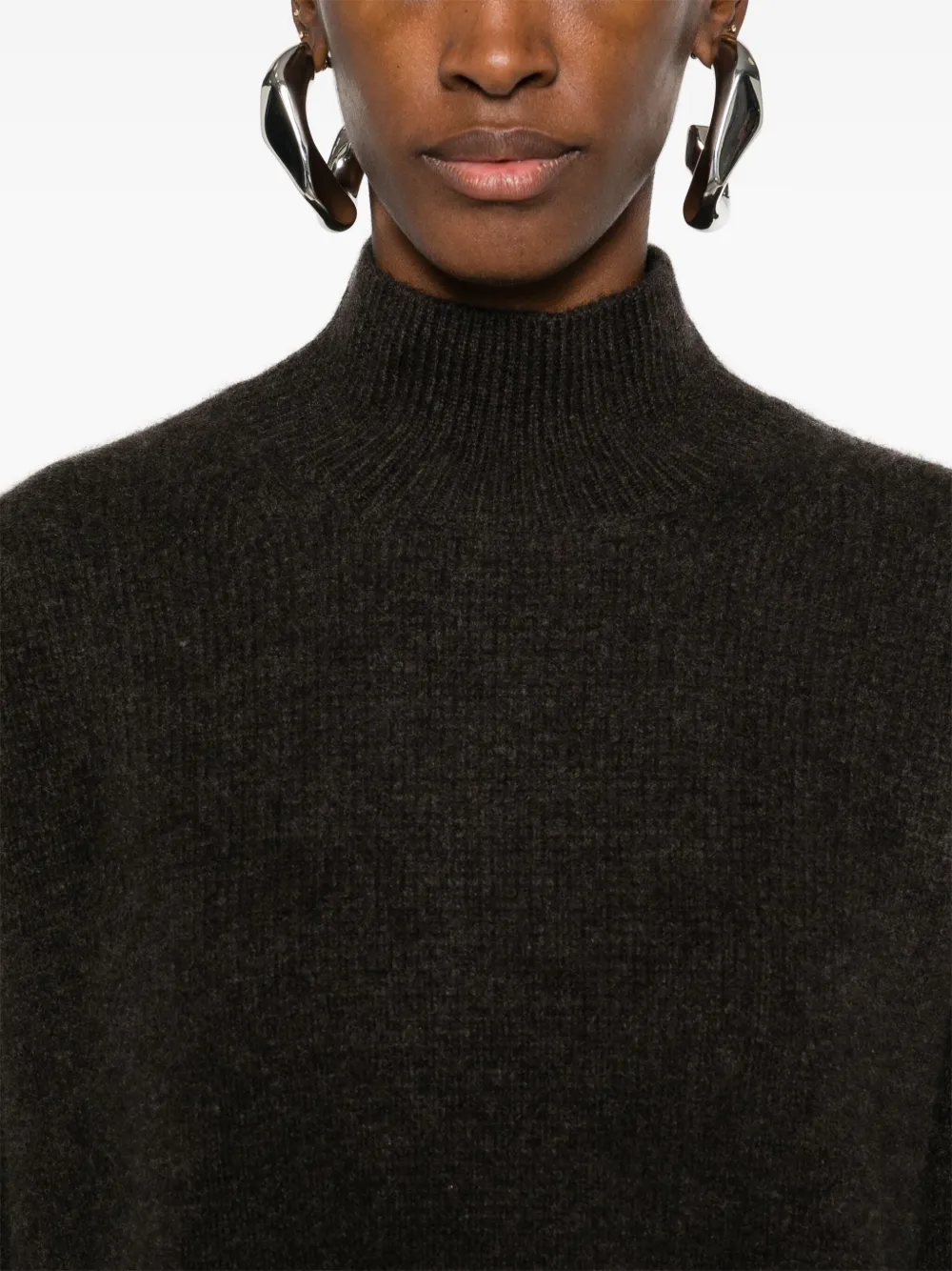 Le Kasha Drop Shoulder Sweater In Brown
