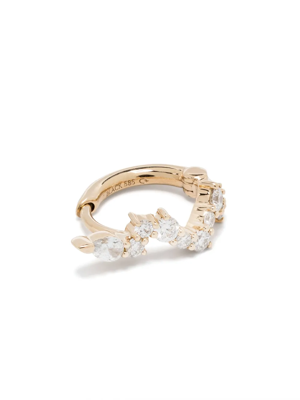 Maria Black 14kt Yellow Gold Concrete Sky Diamond Huggie Earring In Gold