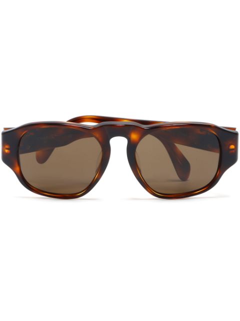 HOT SALE CHANEL 2000s CC tortoiseshell sunglasses Women