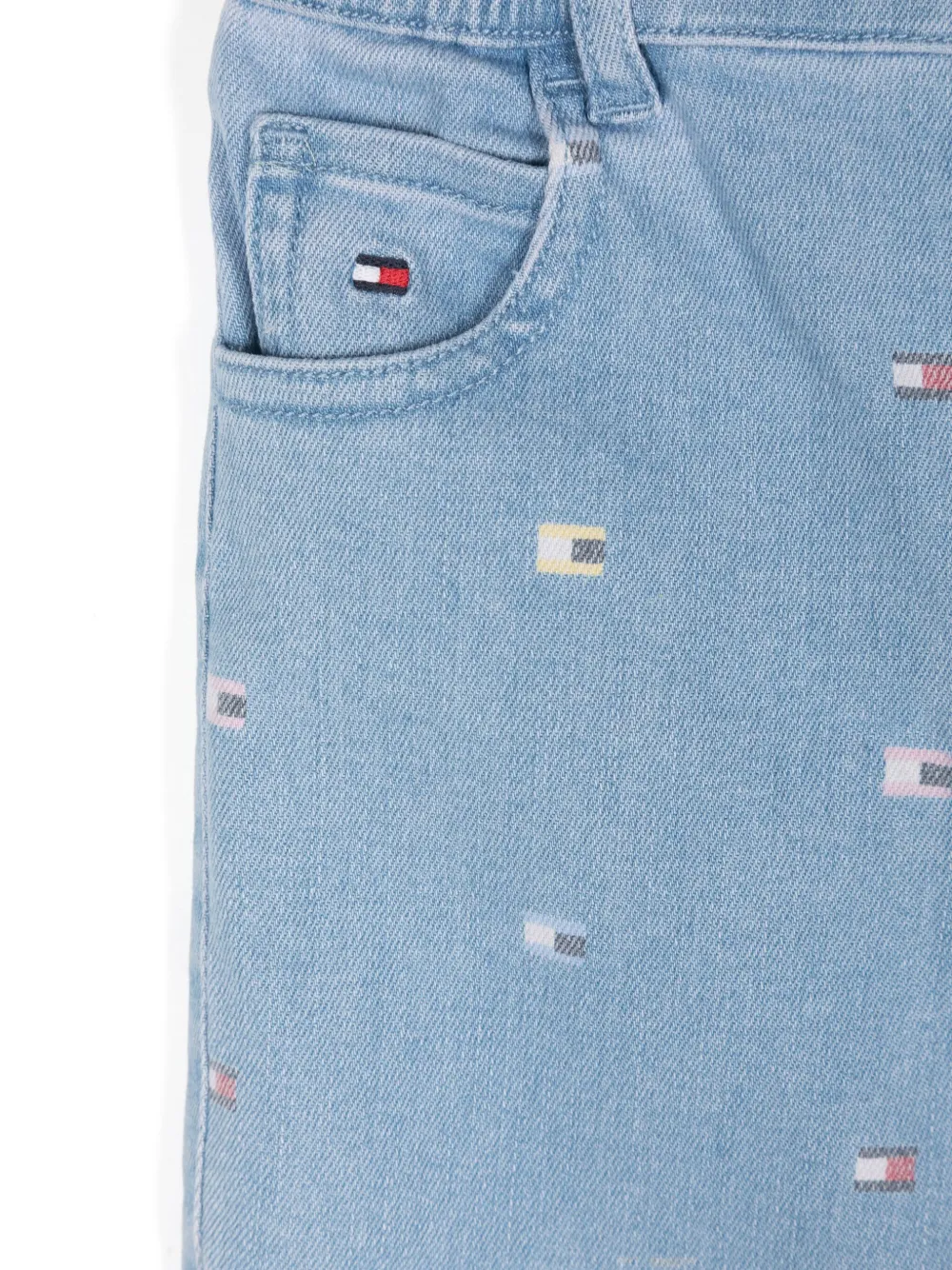 Shop Tommy Hilfiger Junior Logo-print Jeans In Blue