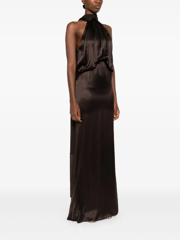 attico silk dress The Attico Satin hook-closure Dress | Purple