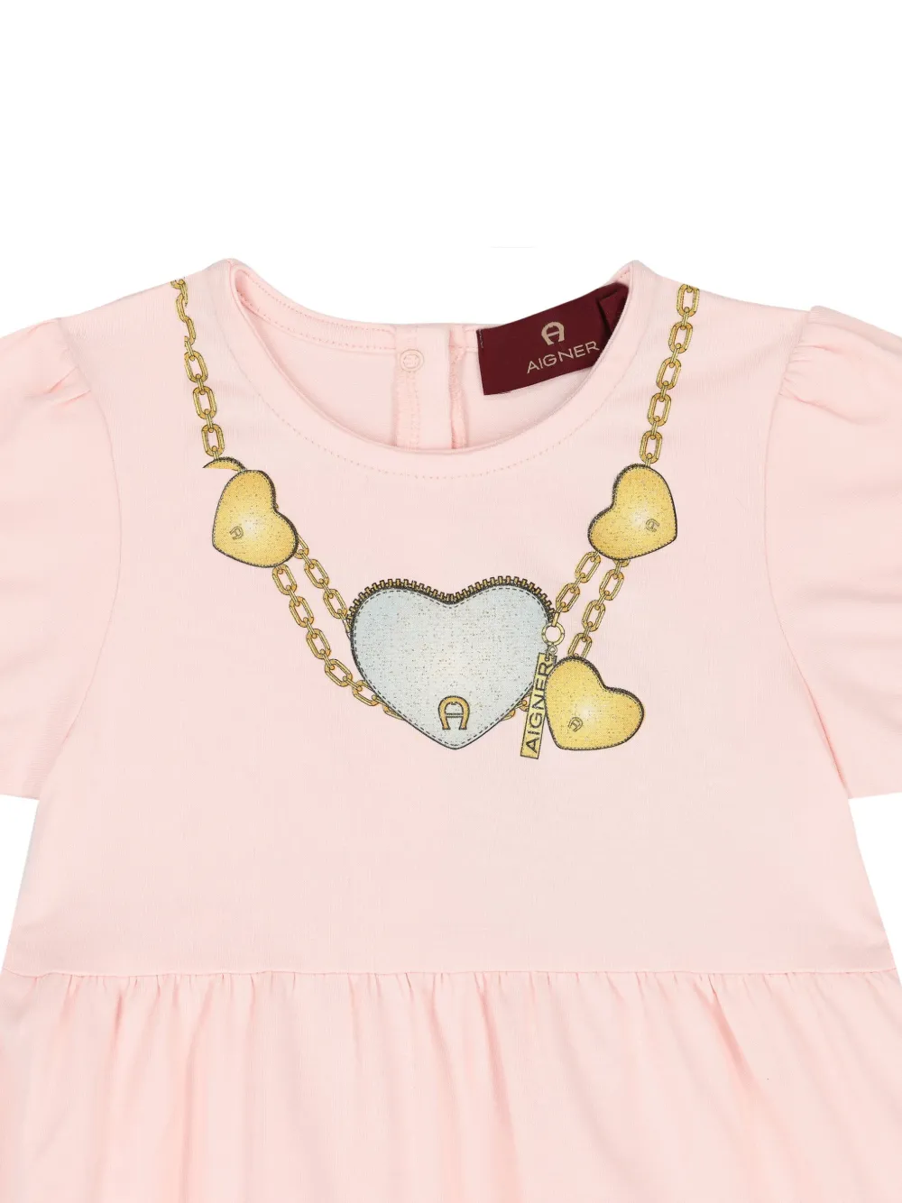 Shop Aigner Printed Tiered Dress In Pink