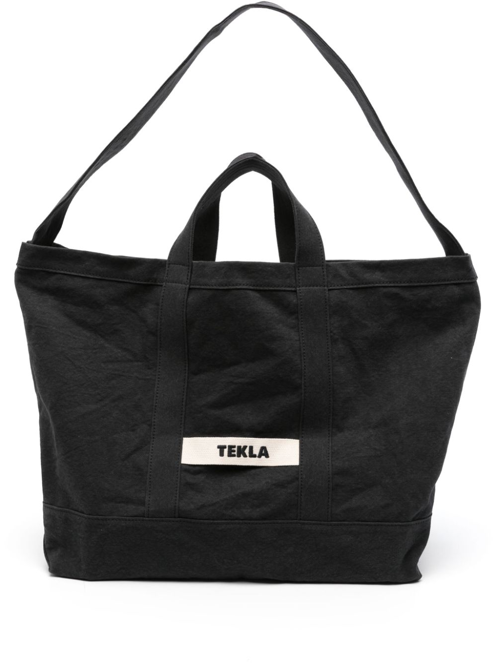 TEKLA logo-embroidered beach bag - Black