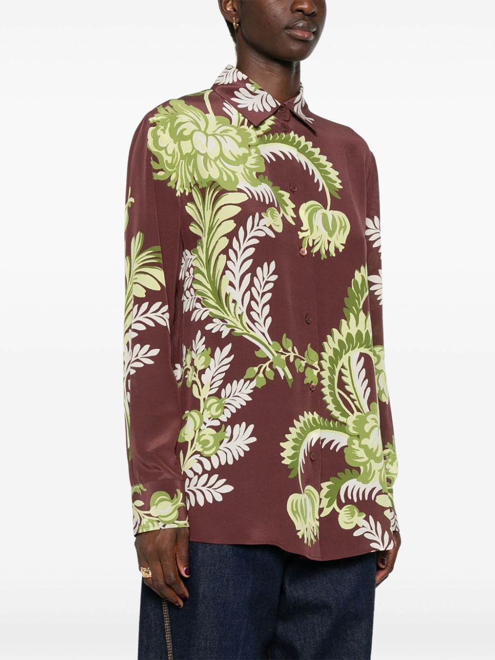 Shop Etro Floral-print Shirt In Purple