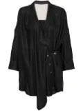 Ziggy Chen 3/4 sleeves cotton-silk blend cardigan - Black