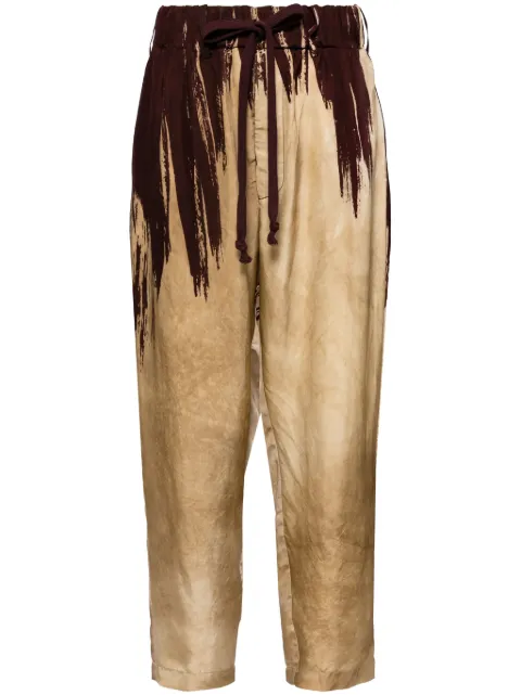 Uma Wang abstract pattern print drawstring trousers 