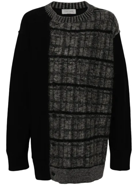 Yohji Yamamoto cárdigan con paneles en contraste