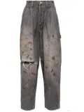 Doublet spray-paint effect tapered jeans - Black