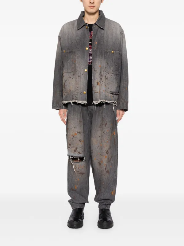 Doublet スプレーペイント テーパードジーンズ | ブラック | FARFETCH JP