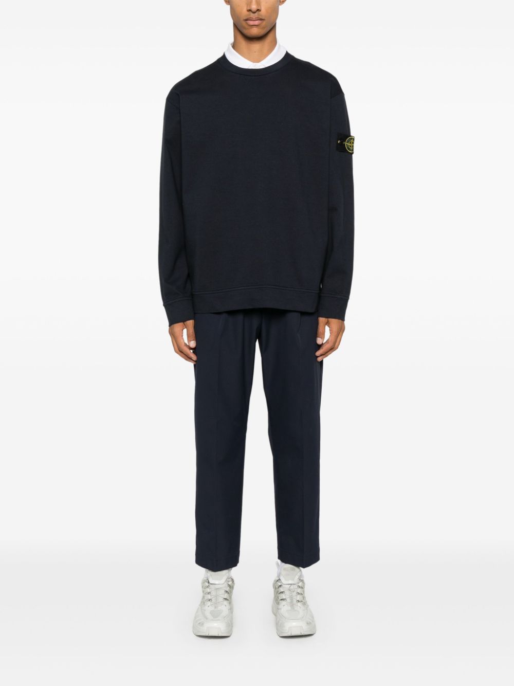 Stone Island Sweater met Compass-logopatch - Blauw