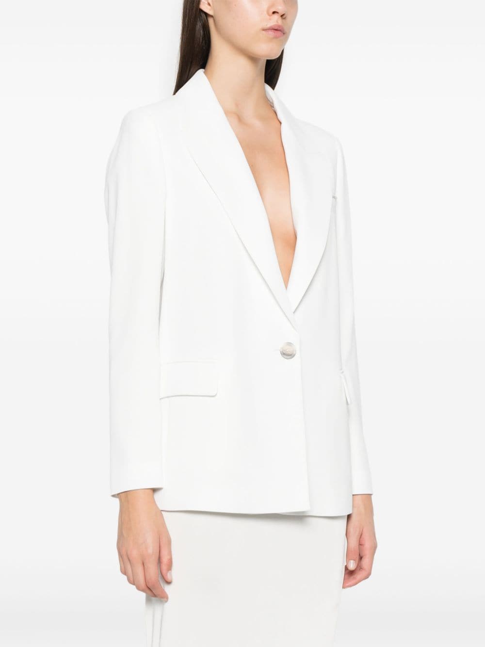 Shop Peserico Cady Single-breasted Blazer In White