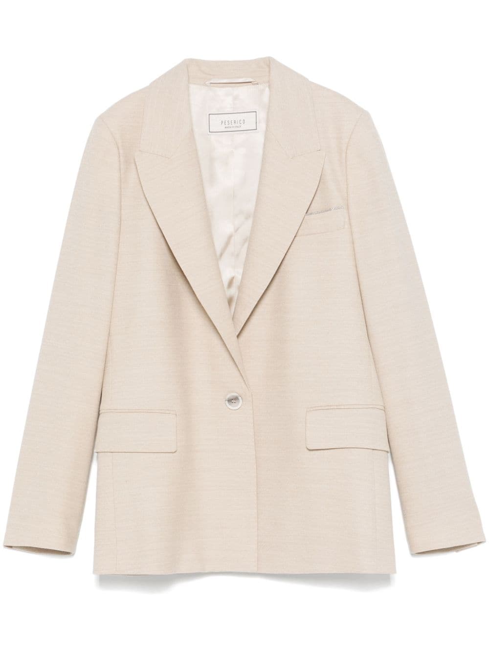 Shop Peserico Single-breasted Blazer In Nude