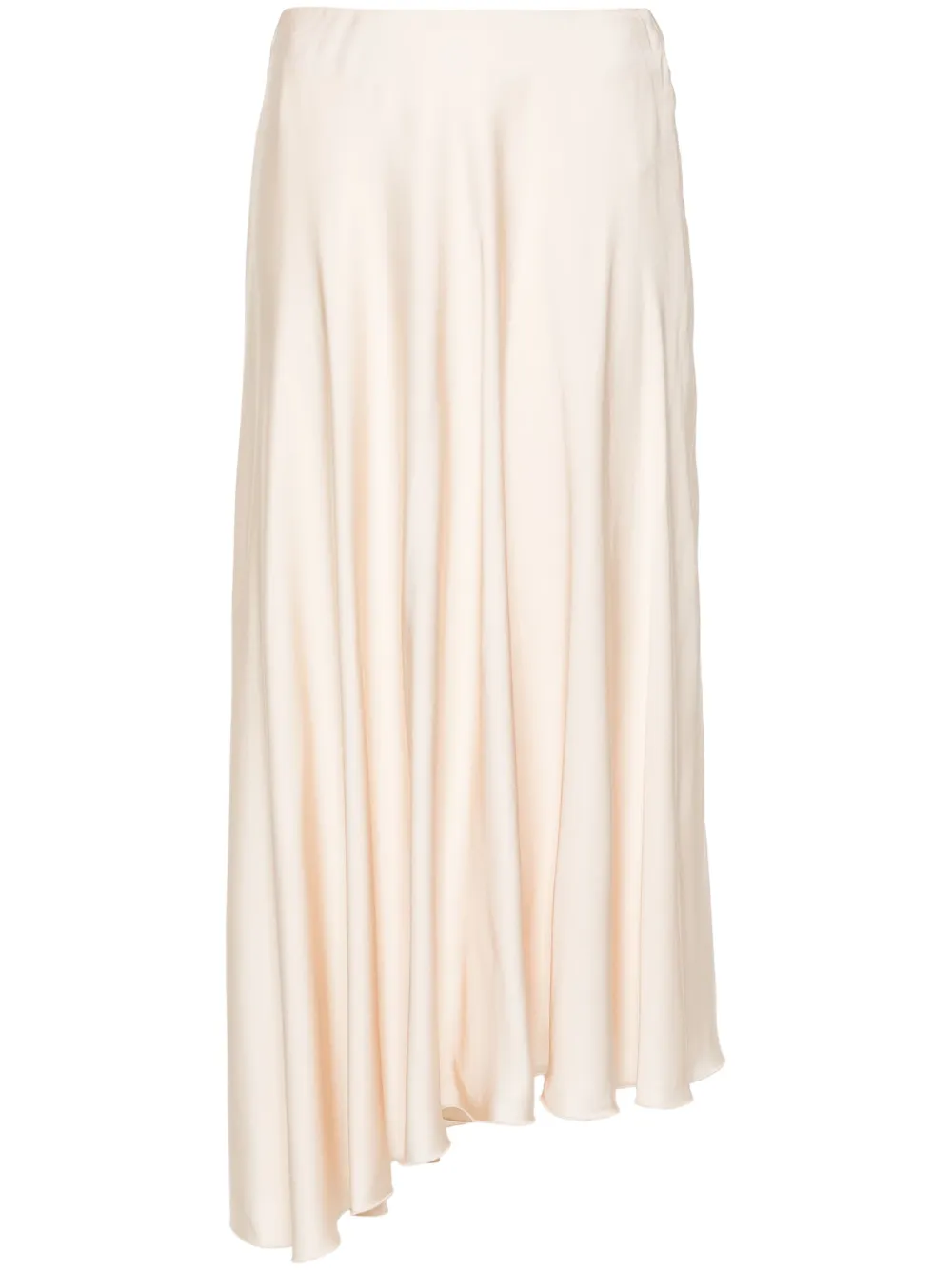 PESERICO ASYMMETRIC SATIN MIDI SKIRT