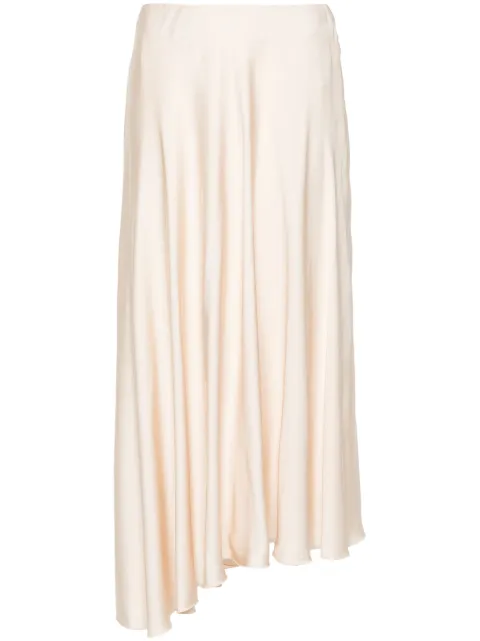 Peserico asymmetric satin midi skirt