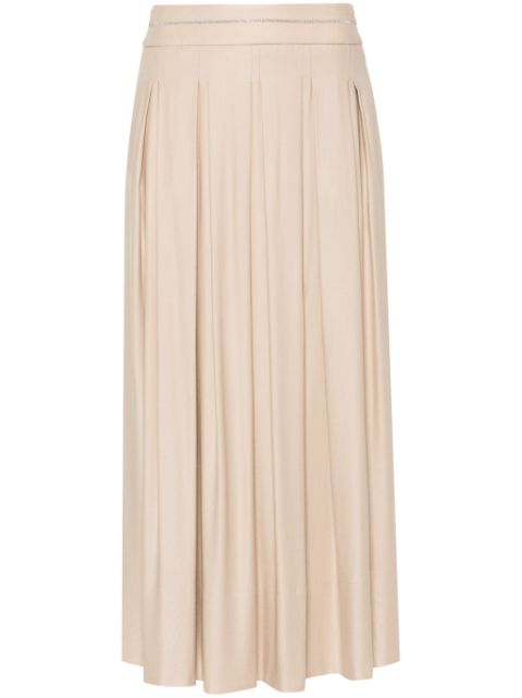 Peserico pleated twill maxi skirt