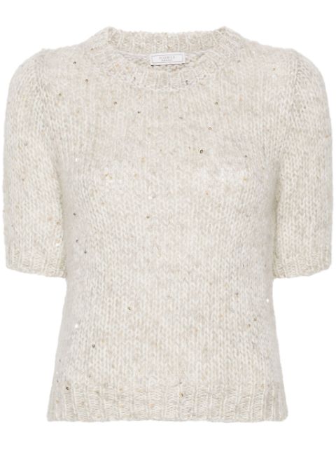 Peserico short-sleeve sequinned sweater