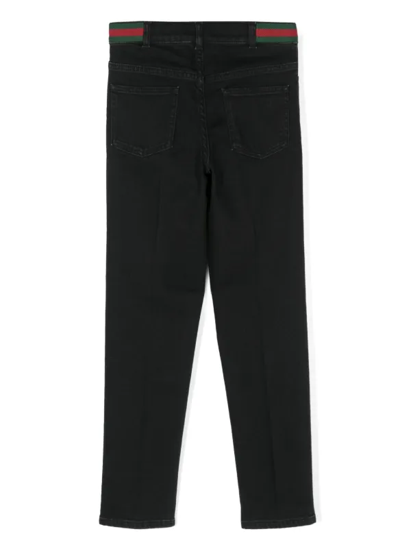 Gucci Kids Web stripe Jeans Black FARFETCH TR
