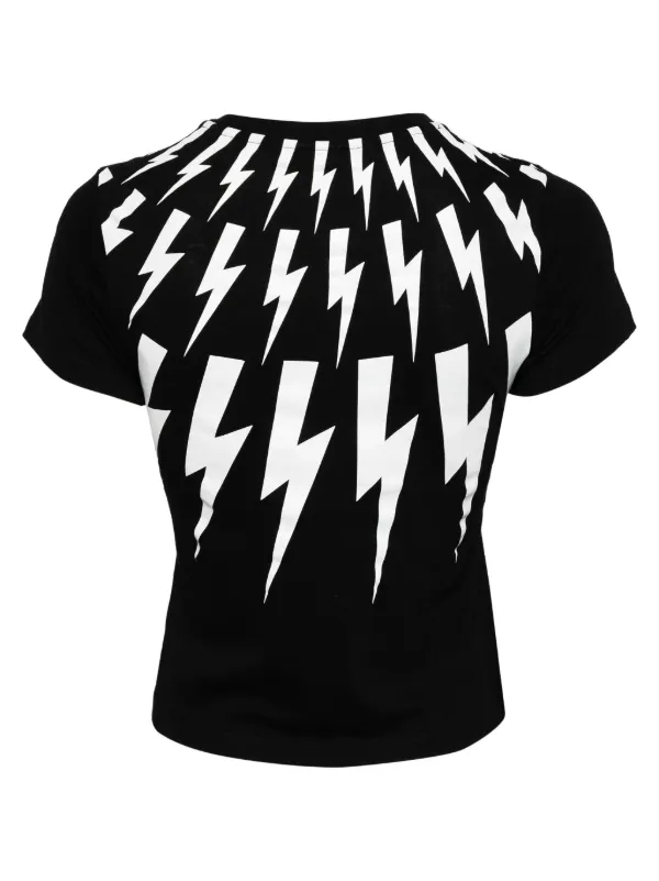 Neil Barrett Tシャツ Neil Barrett Fair Isle Thunderbolt Print T-shirt | Black | FARFETCH