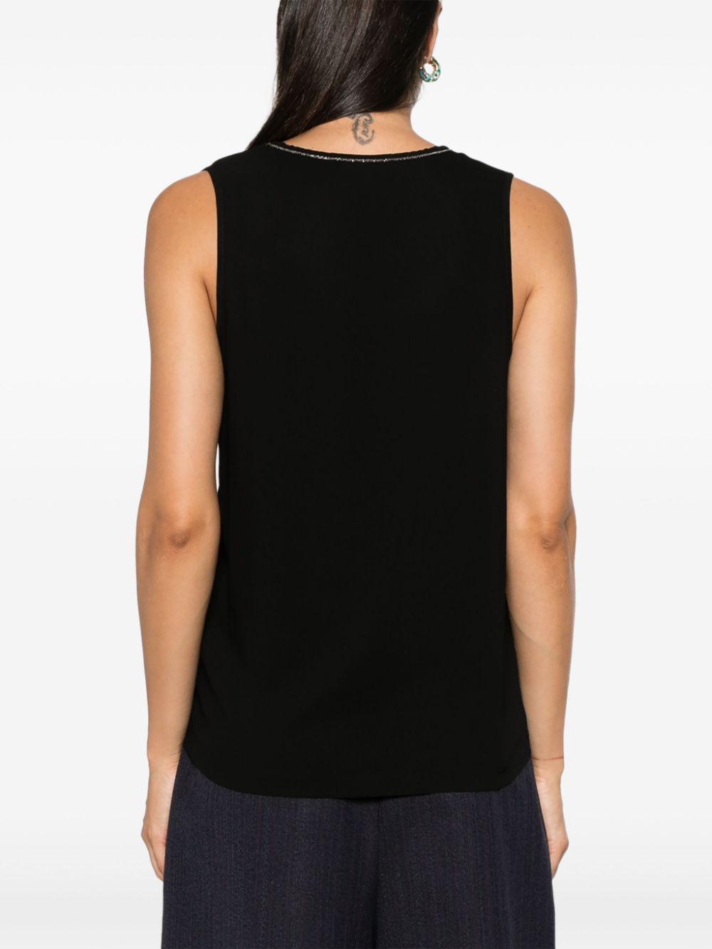 Shop Fabiana Filippi V-neck Top In Black