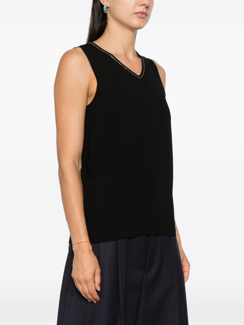 Shop Fabiana Filippi V-neck Top In Black