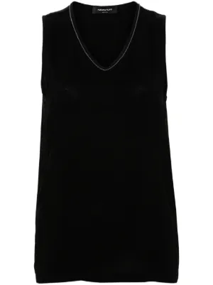 Jean Paul Gaultier ribbed-knit Cotton Tank Top | Black | FARFETCH