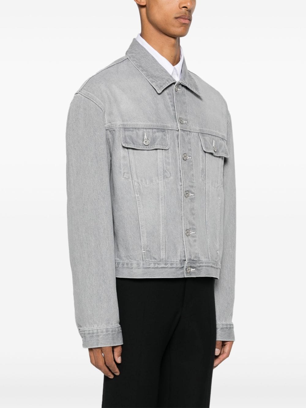 Shop Jacquemus La Veste De-nîmes Jacket In Grey