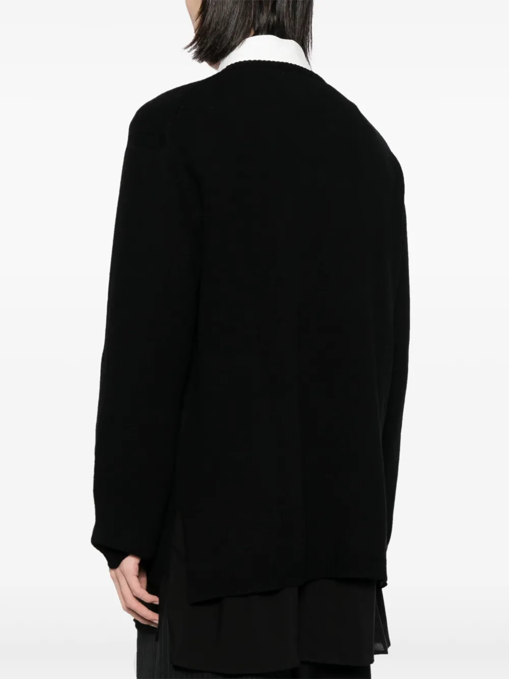 Yohji Yamamoto Button-up wollen trui Zwart