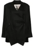 Ziggy Chen asymmetric long sleeve blazer - Black