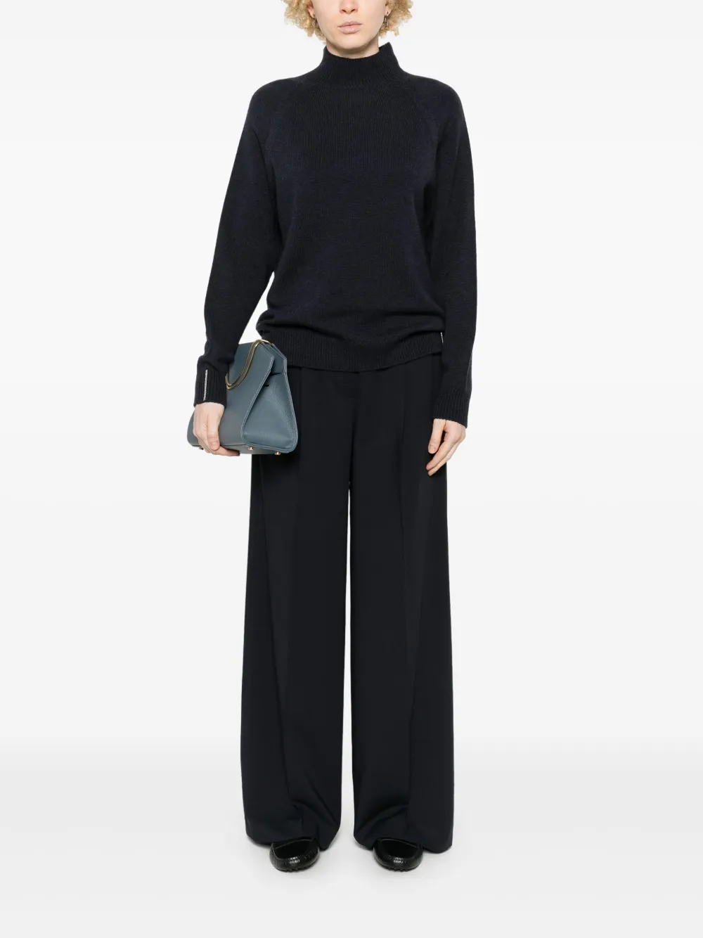 Peserico Broek met geplooid detail - Blauw