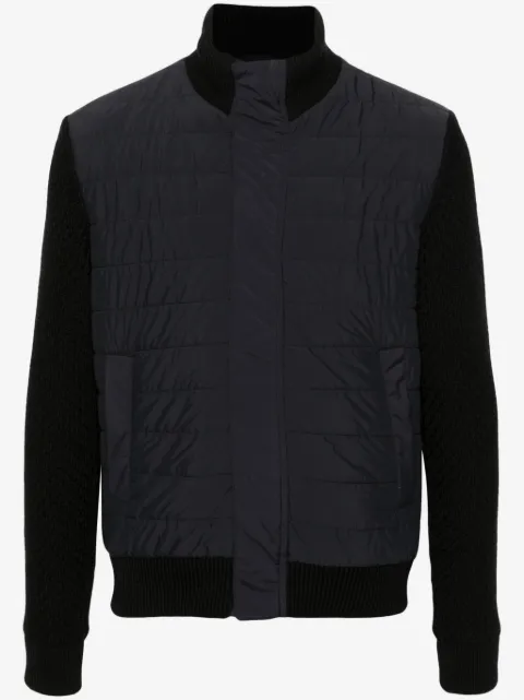 Herno knitted-panels padded bomber jacket
