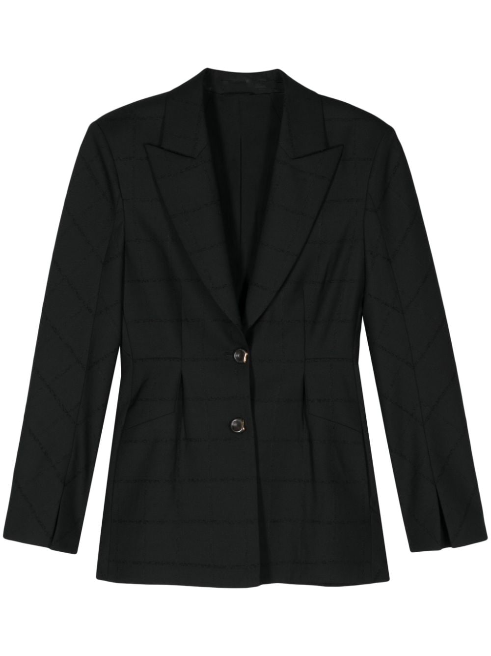 Shop Del Core Jacquard Blazer In Black