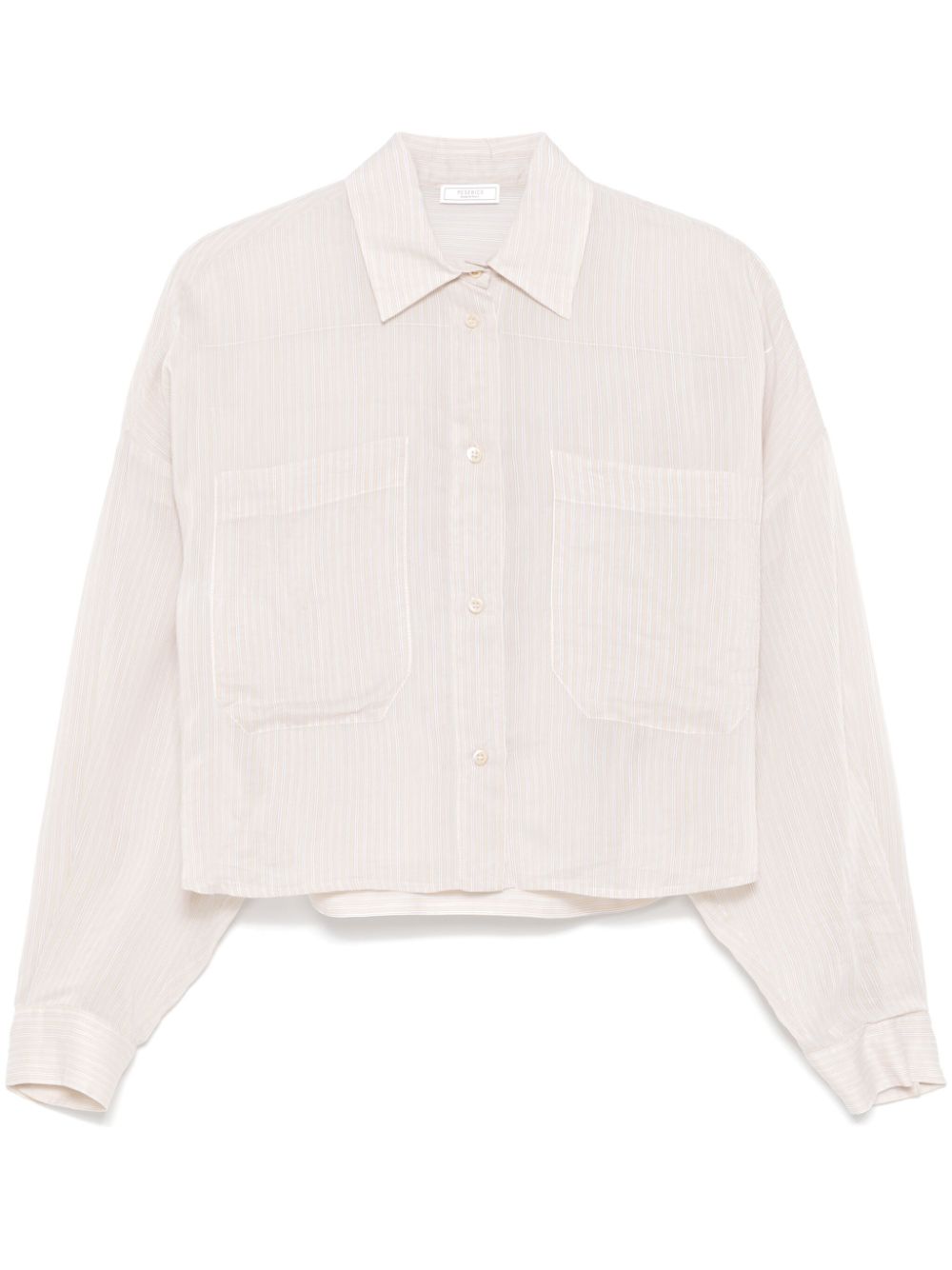 Peserico Gestreept blouse Beige