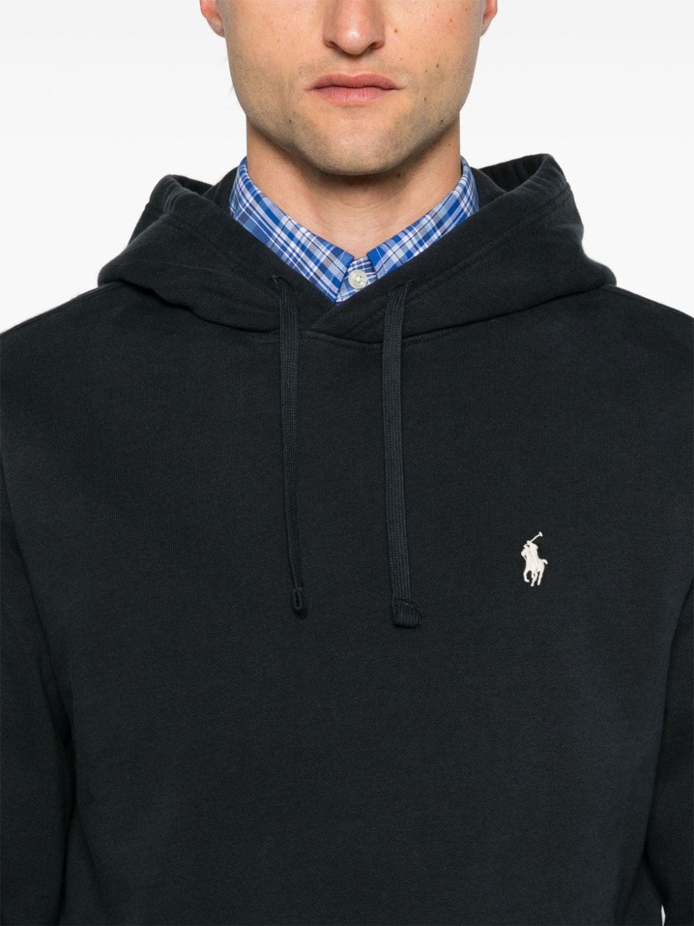 Shop Polo Ralph Lauren Polo Pony-embroidered Hoodie In Black