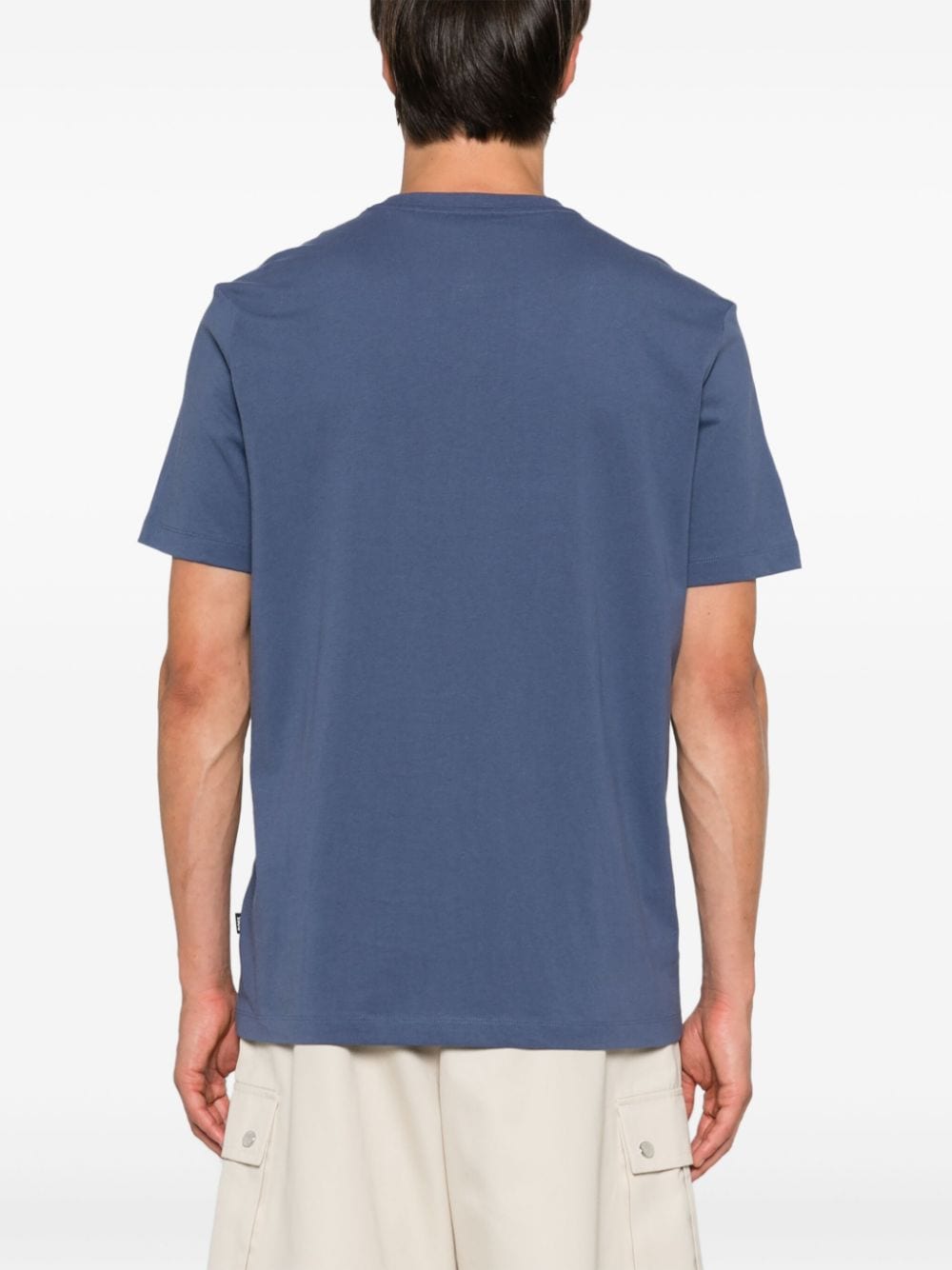 Shop Hugo Boss Logo-embroidered T-shirt In Blue