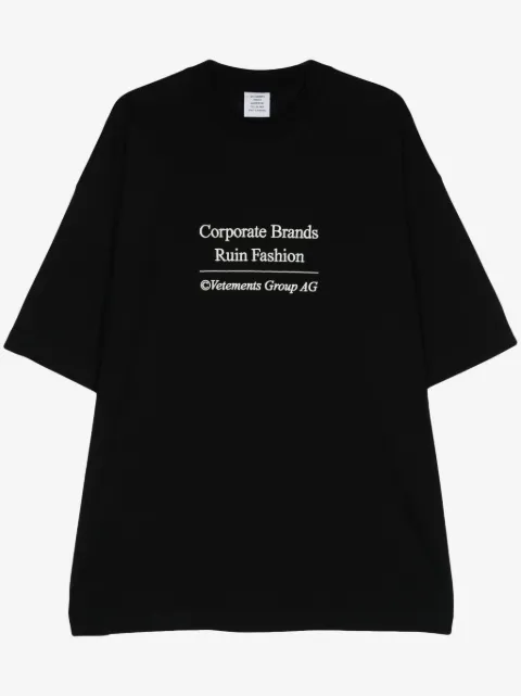 VETEMENTS logo-embroidered T-shirt