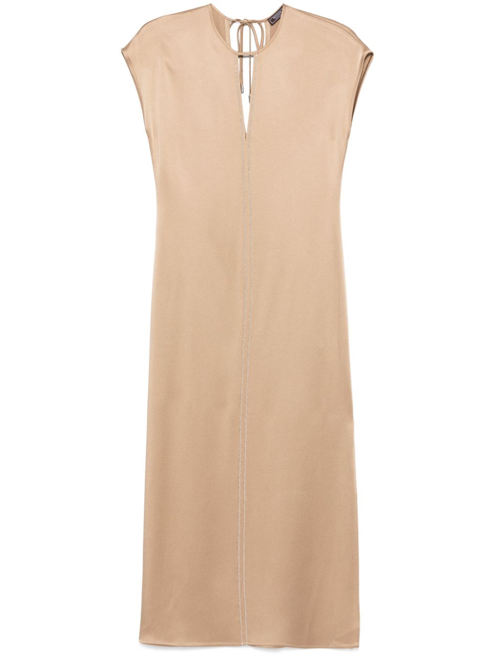 Peserico Satijnen maxi-jurk Beige