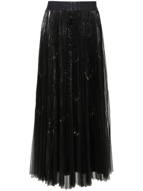 Peserico laminated pleated maxi skirt