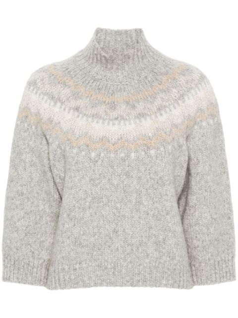 Peserico high-neck jacquard sweater 