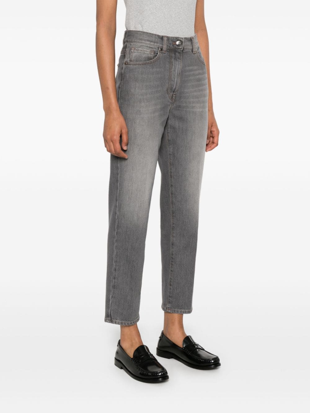 Shop Peserico Straight-leg Jeans In Grey