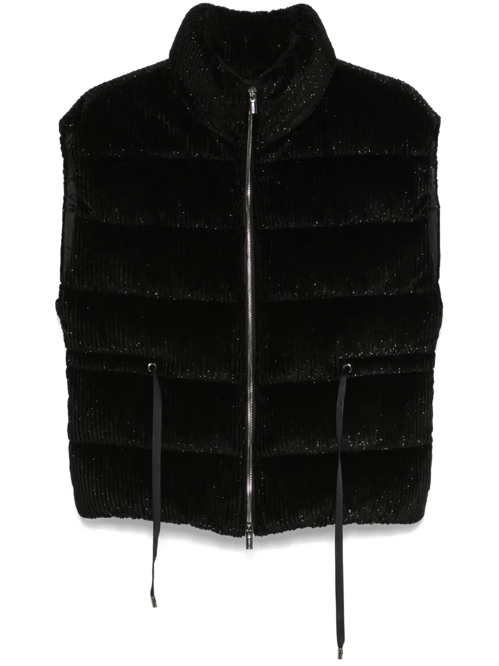 Peserico Corduroy Gilet In Black