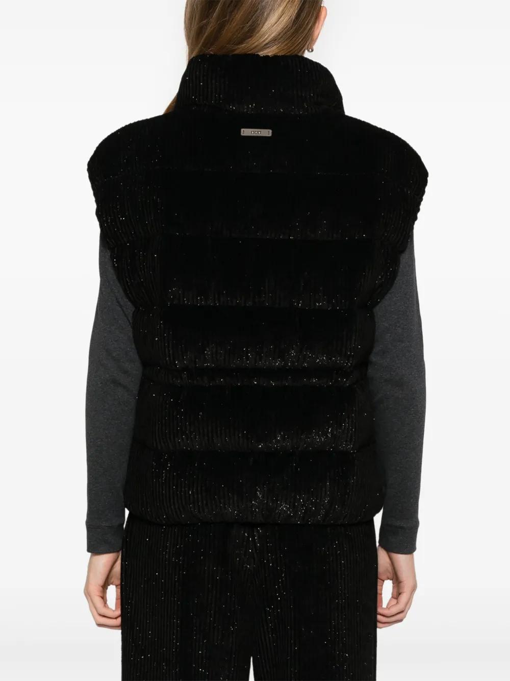 Shop Peserico Corduroy Gilet In Black