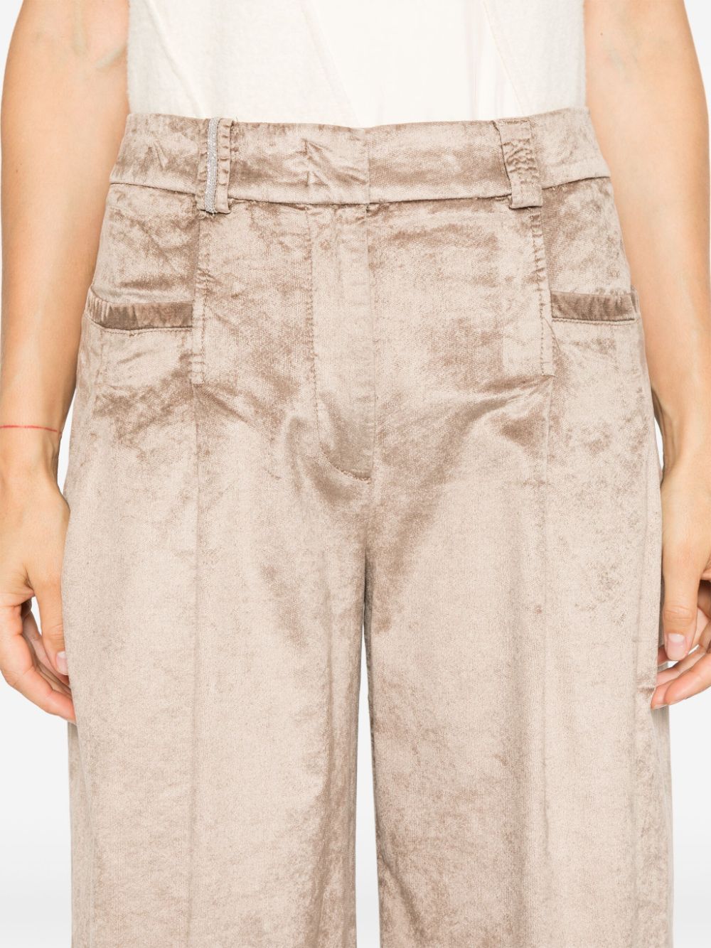 Shop Peserico Pleated Palazzo Pants In Neutrals