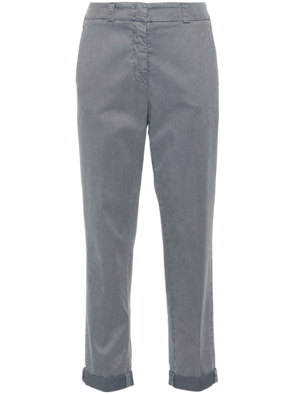 Peserico Gabardine Carrot Trousers In Blue