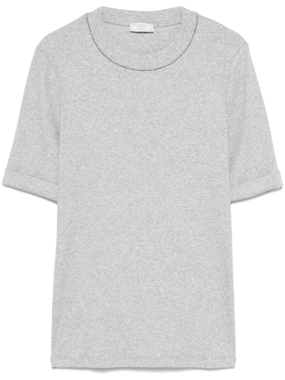 Peserico beaded trim T-shirt - Grey